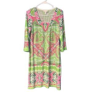 Ivy‎ Lane pink & green sheath dress small